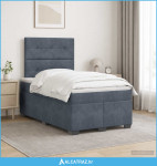 Boxspring krevet s madracem Tamnosiva 120 x 190 cm Baršun - NOVO