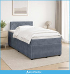 Boxspring krevet s madracem Tamnosiva 120 x 190 cm Baršun - NOVO