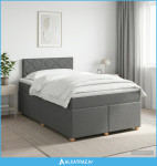 Boxspring krevet s madracem Tamnosiva 120 x 190 cm Tkanina - NOVO