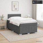 Boxspring krevet s madracem Tamnosiva 120 x 190 cm Tkanina - Tamnosiva