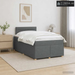 Boxspring krevet s madracem Tamnosiva 120 x 190 cm Tkanina - Tamnosiva