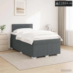 Boxspring krevet s madracem Tamnosiva 120 x 190 cm Tkanina - Tamnosiva