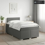 Boxspring krevet s madracem Tamnosiva 120 x 190 cm Tkanina - Tamnosiva