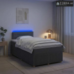 Boxspring krevet s madracem Tamnosiva 120 x 200 cm Tkanina - Tamnosiva