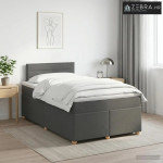 Boxspring krevet s madracem Tamnosiva 120 x 200 cm Tkanina - Tamnosiva