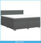 Boxspring krevet s madracem Tamnosiva 140 x 190 cm Tkanina - NOVO