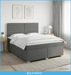 Boxspring krevet s madracem Tamnosiva 140 x 190 cm Tkanina - NOVO