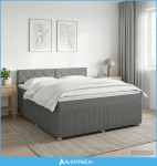 Boxspring krevet s madracem Tamnosiva 140 x 190 cm Tkanina - NOVO