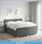 Boxspring krevet s madracem Tamnosiva 140 x 190 cm Tkanina - NOVO
