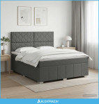 Boxspring krevet s madracem Tamnosiva 140 x 200 cm Tkanina - NOVO