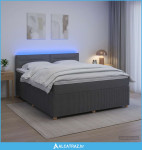 Boxspring krevet s madracem Tamnosiva 140 x 200 cm Tkanina - NOVO