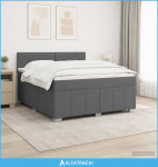 Boxspring krevet s madracem Tamnosiva 140 x 200 cm Tkanina - NOVO
