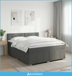 Boxspring krevet s madracem Tamnosiva 140 x 200 cm Tkanina - NOVO