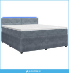 Boxspring krevet s madracem Tamnosiva 160 x 200 cm Baršun - NOVO
