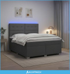 Boxspring krevet s madracem Tamnosiva 160 x 200 cm Tkanina - NOVO