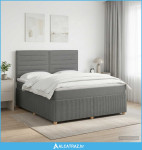 Boxspring krevet s madracem Tamnosiva 160 x 200 cm Tkanina - NOVO