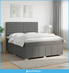 Boxspring krevet s madracem Tamnosiva 180 x 200 cm Tkanina - NOVO