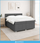 Boxspring krevet s madracem Tamnosiva 200 x 200 cm Tkanina - NOVO