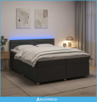 Boxspring krevet s madracem Tamnosiva 200 x 200 cm Tkanina - NOVO