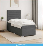 Boxspring krevet s madracem Tamnosiva 80 x 200 cm Tkanina - NOVO
