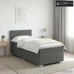 Boxspring krevet s madracem Tamnosiva 90 x 190 cm Tkanina - Tamnosiva