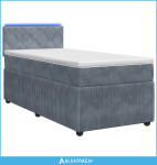 Boxspring krevet s madracem Tamnosiva 90 x 200 cm Baršun - NOVO