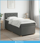 Boxspring krevet s madracem Tamnosiva 90 x 200 cm Tkanina - NOVO