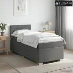 Boxspring krevet s madracem Tamnosiva 90 x 200 cm Tkanina - Tamnosiva