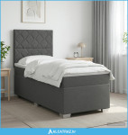 Boxspring krevet s madracem Tamnosiva Jjedan Tkanina - NOVO
