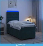 Boxspring krevet s madracem Tamnozelena 100 x 200 cm Baršun - NOVO