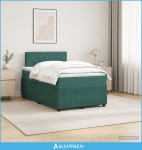 Boxspring krevet s madracem Tamnozelena 120 x 190 cm Baršun - NOVO