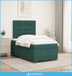 Boxspring krevet s madracem Tamnozelena 120 x 200 cm Baršun - NOVO
