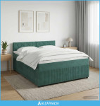 Boxspring krevet s madracem Tamnozelena 140 x 190 cm Baršun - NOVO