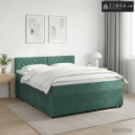 Boxspring krevet s madracem Tamnozelena 160 x 200 cm Baršun - Tamnozel