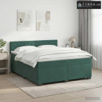 Boxspring krevet s madracem Tamnozelena 160 x 200 cm Baršun - Tamnozel
