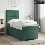 Boxspring krevet s madracem Tamnozelena 80 x 200 cm Baršun - Tamnozele