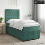 Boxspring krevet s madracem Tamnozelena 80 x 200 cm Baršun - Tamnozele