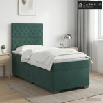 Boxspring krevet s madracem Tamnozelena 80 x 200 cm Baršun - Tamnozele