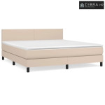 Boxspring - Krevet s oprugama i madrac cappuccino 160x200cm od umjetne