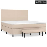 Boxspring - Krevet s oprugama i madrac cappuccino 160x200cm od umjetne