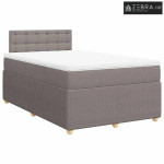 Boxspring - Krevet s oprugama i madracem smeđesivi 120 x 200 cm od tka
