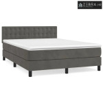 Boxspring - Krevet s oprugama i madracem tamnosivi 140x190 cm baršunas