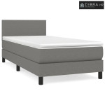 Boxspring - Krevet s oprugama i madracem tamnosivi 90x200 cm od tkanin