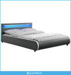Bračni krevet s RGB LED rasvjetom, sivi, 180x200, DULCEA - NOVO
