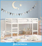 Dječji krevet na kat s ljestvama bijeli 80 x 200 cm od borovine - NOVO