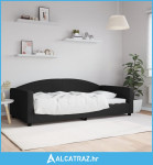 Dnevni krevet crni 100 x 200 cm od tkanine - NOVO