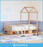 Dnevni krevet s krovom bez madraca 80x200 cm Masivno drvo - NOVO