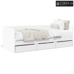Dnevni krevet s ladicama bez madraca bijeli 90x190 cm - Bijela 90 x 19