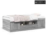Dnevni krevet s ladicama bez madraca siva boja hrasta 100x200cm - Sivi