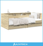 Dnevni krevet s ladicama boja hrasta sonome 100 x 200 cm drveni - NOVO